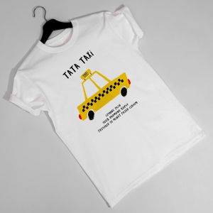 Koszulka męska z nadrukiem TATA TAXI pomysł na prezent dla taty - S