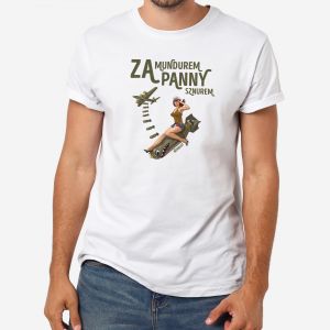 Koszulka mska z nadrukiem ZA MUNDUREM prezent dla onierza - XXL