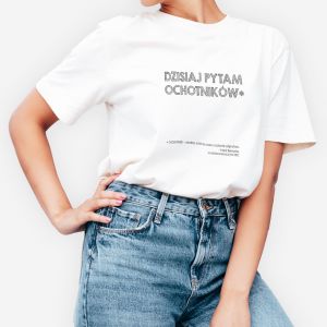 Koszulka nauczycielki PYTAM OCHOTNIKW - S prezent na dzie nauczyciela, prezent dla nauczycielki