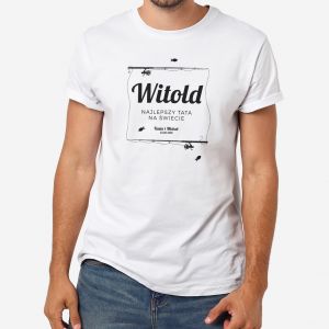 Koszulka z nadrukiem PREZENT DLA TATY WDKARZA - L
