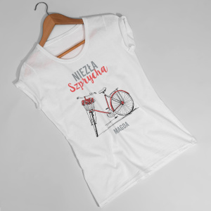 Koszulka z rowerem damska SZPRYCHA prezent dla rowerzystki