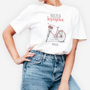 Koszulka z rowerem damska SZPRYCHA prezent dla rowerzystki - M