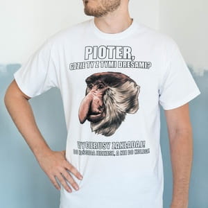 Śmieszna koszulka męska JANUSZ PIOTER - M