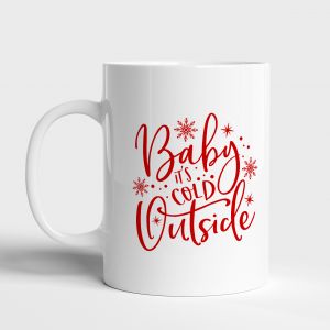 Personalizowany kubek BABY ITS COLD prezent dla zmarzlucha witeczny kubek prezent na wita dla dziewczyny