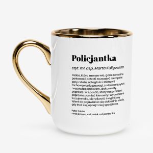 Kubek bia�o-z�oty DEFINICJA upominek dla policjantki