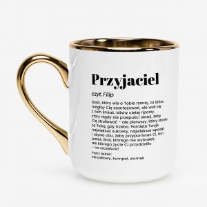 Kubek bia�o-z�oty DEFINICJA prezent dla przyjaciela prezent dla kolegi prezent dla kumpla