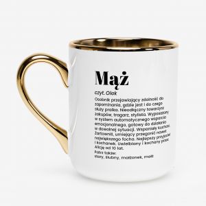 Kubek bia�o-z�oty DEFINICJA prezent dla m�a na urodziny prezent dla m�a na rocznic�