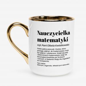 Kubek bia�o-z�oty DEFINICJA prezent dla nauczycielki matematyki kubek dla nauczyciela