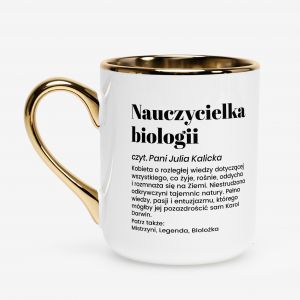 Kubek bia�o-z�oty DEFINICJA prezent dla nauczycielki biologii
