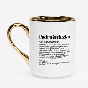 Kubek bia�o-z�oty DEFINICJA prezent dla podr�niczki