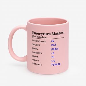 Kubek dla emerytki PLAN TYGODNIA kubek emerytki prezent dla emerytki prezent na emerytur