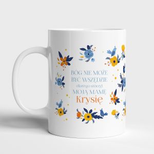 Kubek dla mamy KWIATKI prezent imieninowy dla mamy