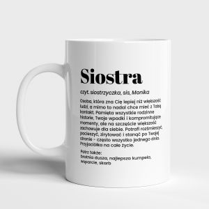 Personalizowany kubek dla siostry DEFINICJA prezent dla siostry kubek z napisem