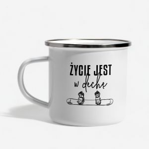 Kubek emaliowany YCIE JEST W DECH prezent dla snowboardzisty