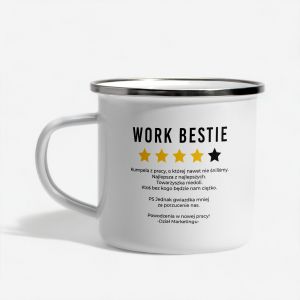 Kubek na odejcie z pracy WORK BESTIE prezent na odejcie z pracy prezent na poegnanie koleanki z pracy