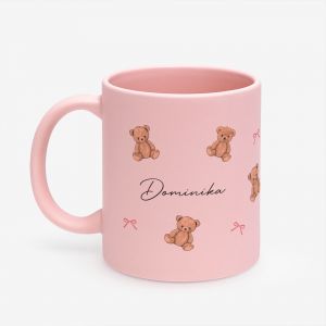 KUBEK W MISIE prezent dla dziewczynki kubek dla dziewczynki prezent na urodziny dla dziewczynki
