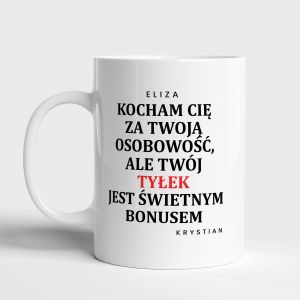 Kubek walentynkowy KOCHAM CI ZA OSOBOWO