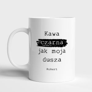 Kubek z nadrukiem BARDZO CZARNA prezent dla kolegi z pracy