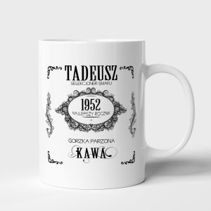 Kubek z nadrukiem KAWA VINTAGE prezent na urodziny dla niego