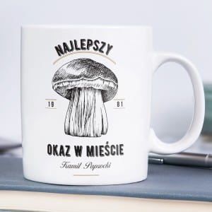 Kubek grzybiarza NAJLEPSZY OKAZ prezent dla grzybiarza