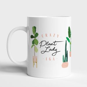 Kubek z nadrukiem PLANT LADY prezent dla mioniczki rolin kubek z kwiatami prezent dla ogrodniczki