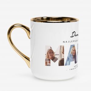  Kubek biao-zoty ze zdjciami PREZENT DLA MAMY