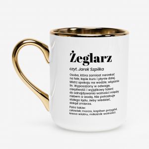 Kubek ze z�otym uchem i rantem DEFINICJA prezent dla �eglarza prezent dla �eglarza na urodziny
