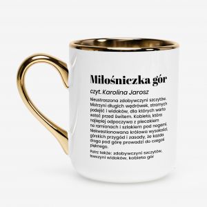 Kubek ze z�otym uchem i rantem DEFINICJA prezent dla mi�o�niczki g�r  prezent dla podr�niczki