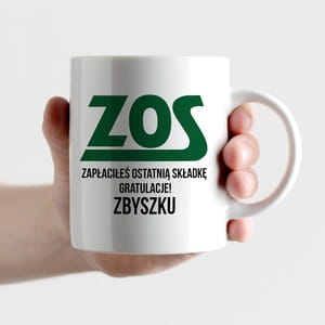 Kubek z nadrukiem OSTATNIA SKADKA prezent dla odchodzcego na emerytur