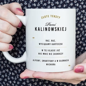 Kubek z nadrukiem ZOTE TEKSTY prezent dla nauczycielki