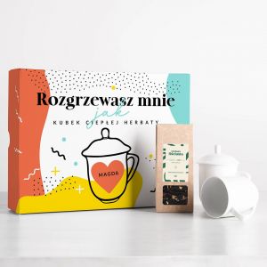 Kubki z przykrywk i herbata PREZENT DLA DZIEWCZYNY NA URODZINY