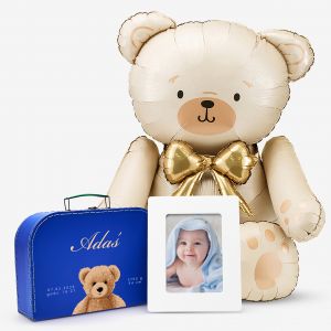 Zestaw prezentowy w kuferku METRYCZKA prezent z okazji narodzin dziecka prezent na narodziny dziecka