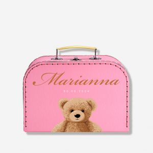 Personalizowany kuferek Z MISIEM dla dziewczynki personalizowany prezent dla dziewczynki