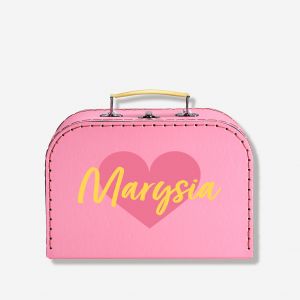 Personalizowany kuferek dla dziewczynki Z SERDUSZKIEM prezent dla dziewczynki walizka personalizowana