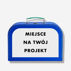 Niebieski kuferek szyty rcznie TWJ PROJEKT prezent dla chopca personalizowany kuferek walizeczka