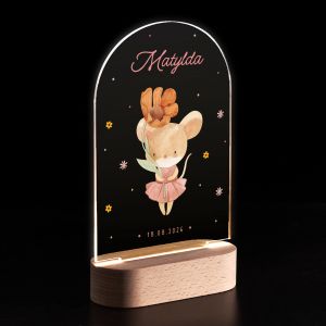Lampka led MYSZKA prezent na narodziny dziewczynki lampka led dla dziecka lampka nocna dla dziecka