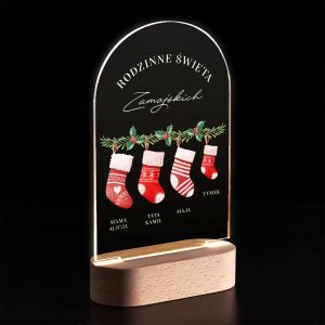 Personalizowana lampka led PPREZENT NA WITA dla rodziny prezent witeczny dla rodziny lampka nocna