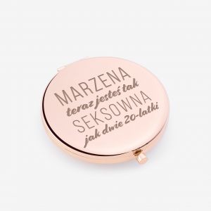 Lusterko grawerowane rose gold PREZENT NA 40 URODZINY DLA NIEJ