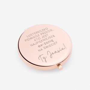 Lusterko kieszonkowe rose gold MIESZNY PREZENT ROZWODOWY  prezent na rozwd lusterko z grawerem
