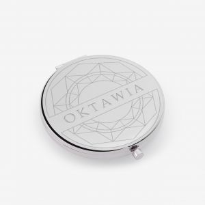 Lusterko kieszonkowe srebrne MANDALA prezent dla przyjaciki na urodziny