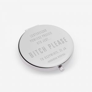 Lusterko kieszonkowe z grawerem srebrne MIESZNY PREZENT DLA PRZYJACIӣKI personalizowany prezent dla przyjaciki