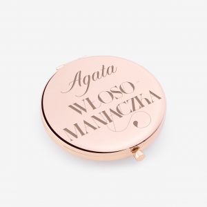 Lusterko z imieniem PREZENT DLA WOSOMANIACZKI rose gold