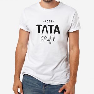 Mska koszulka KOCI TATA prezent dla kociarza - XXL