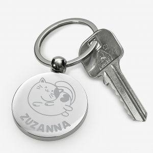 Metalowy brelok z kotkiem PREZENT DLA DZIECKA