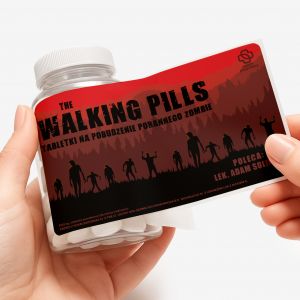 Mitwki + etykieta dekoracyjna do samodzielnego naklejenia dla fana The Walking Dead cukierki mitowe