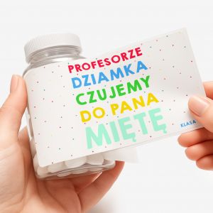 Mitwki + etykieta dekoracyjna do samodzielnego naklejenia CZUJEMY MIT prezent dla nauczyciela