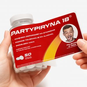Mitwki + etykieta dekoracyjna do samodzielnego naklejenia PARTY mieszny upominek urodzinowy cukierki mitowe