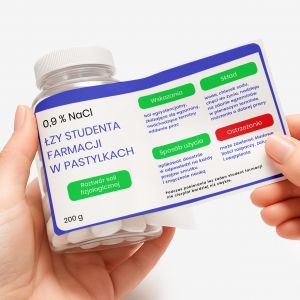 Mitwki + personalizowana etykieta do naklejenia PREZENT DLA STUDENTA FARMACJI  cukierki mitowe