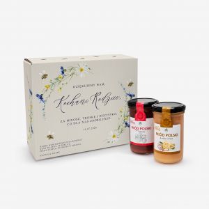 Miody smakowe PERSONALIZOWANE PODZI�KOWANIE DLA RODZIC�W zestaw miod�w na prezent upominek dla rodzic�w