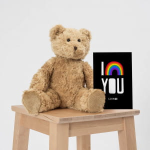 Maskotka walentynkowa z personalizowan kartk ONE LOVE